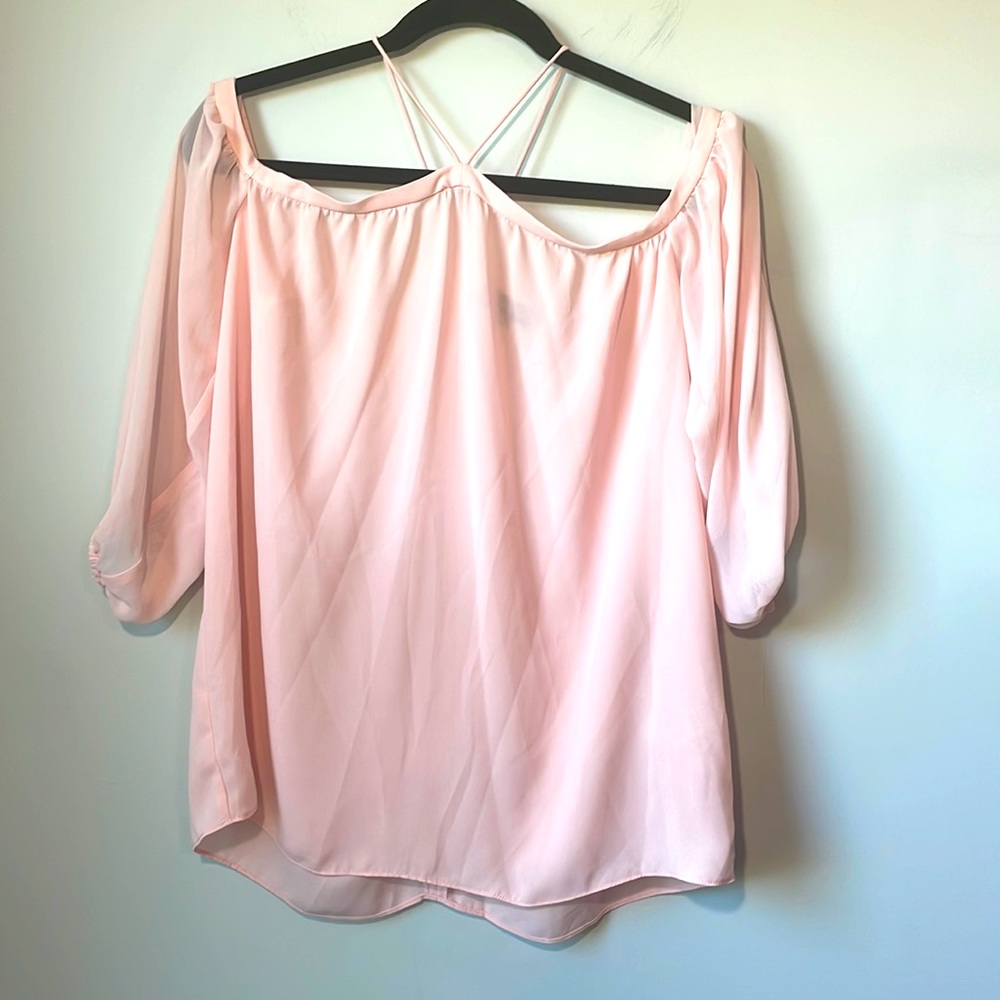 NWT baby pink blush top by 1 State in size medium. Business Casual, peasant